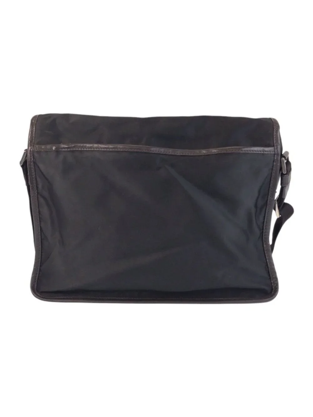Prada Tessuto Black Silver Nylon Shoulder Bag